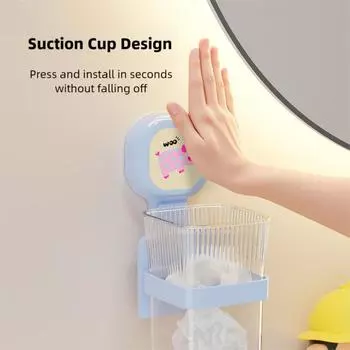 Пластиковый контейнер для хранения на присоске, прозрачный держатель для зубных щеток, душевая стойка для хранения, бытовая