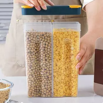 Пластиковый контейнер для хранения продуктов питания, контейнер для хранения риса, контейнер для хранения риса с крышкой, герметичные банки для сыпучих продуктов синий