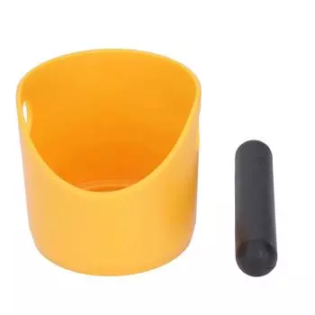 Пластиковый контейнер для отходов Coffee Knock Box с резиновым покрытием и баром для кухни Coffee Bar Green жёлтый