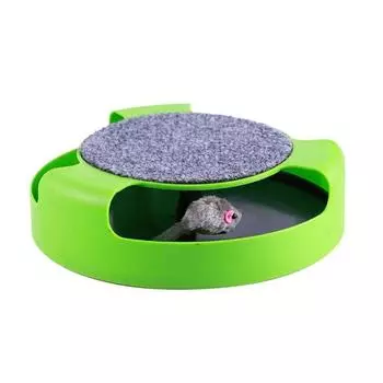 Пластиковый котенок интерактивные игрушки играющие дразнящие кошка когтеточка игрушка кошка вертушка мышь игрушки питомец зелёный