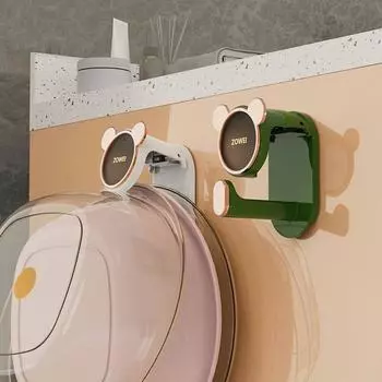 Пластиковый крючок для умывальника в виде медведя, держатель для раковины в виде мультфильма, подставка для хранения унитаза, бытовая зелёный