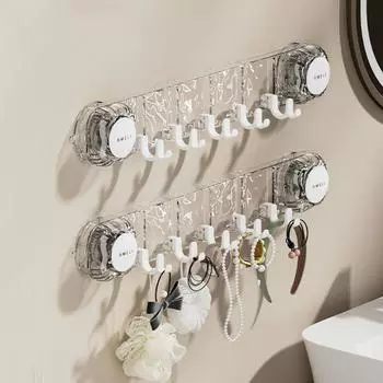 Пластиковый крючок с присоской, крючок для хранения без следов, многоцелевой крючок для хранения всякой всячины, душ серый