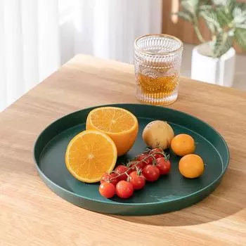 Пластиковый круглый поднос в скандинавском стиле, утолщенная тарелка для хлеба, торта, бытовой антипригарный поднос для чая, многофункциональная кухонная тарелка для фруктов
