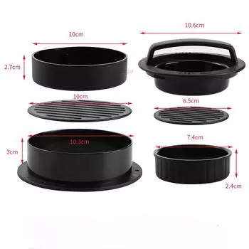 Пластиковый круглый пресс для пирожков, ручной пресс для гамбургеров с 100 шт., масляная бумага, форма для бургера, пресс для мяса, инструмент, кухонные гаджеты и инструменты светло-желтого