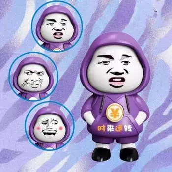 Пластиковый кулон с меняющимся лицом, игрушка в китайском стиле, меняющая лицо, мультяшная кукла, брелок для ключей для детей, девочек и мальчиков фиолетовый