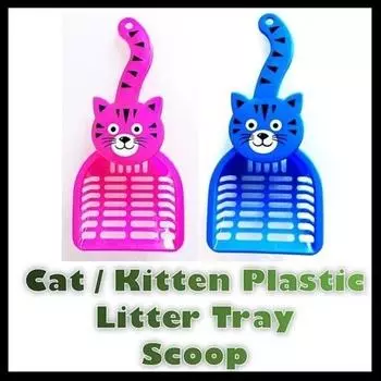 Пластиковый лоток для кошачьего туалета, совок, ложка, 2 цвета, совок для отходов, лопата для какашек синий