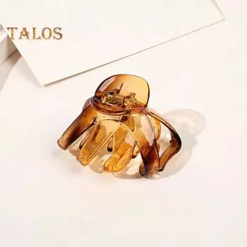 Пластиковый маленький коготь для волос неправильной формы, заколка для волос на затылке, коготь для купания, аксессуары для волос, орнамент коричневый