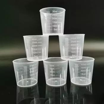 Пластиковый мерный стаканчик, косметическая прозрачная упаковка, 30 мл, пластиковые весы, многофункциональная спецификация, 100 шт., чашка для разбавления с 3.85* 3.58*3.2cm