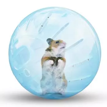 Пластиковый мини-мяч для бега, хомяк, песчанка, бегущий мяч, игрушки (синий)