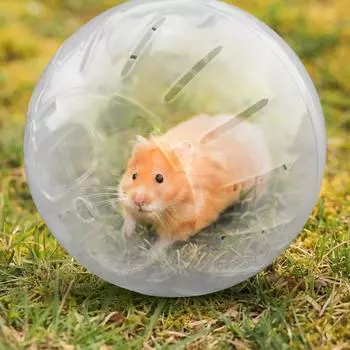 Пластиковый мини-мяч для бега, хомяк, песчанка, бегущий мяч, игровая игрушка (белый) КДЕ