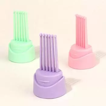 Пластиковый мини-очиститель для расчесок Встроенная щетка для волос Средство для удаления волос Бытовая ручка для чистки Щетки для чистки Инструменты для красоты Аксессуары фиолетовый