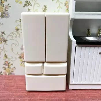 Пластиковый миниатюрный холодильник, имитация холодильника, мини-модель двухдверного холодильника, мебель для рукоделия, аксессуары для кукольного дома розовый