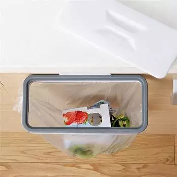 Пластиковый мусорный мешок для подвешивания Мусорная стойка Портативный держатель пластиковых пакетов Подвесная стойка для хранения Сумка для кухонного мусора 11.3*24cm красный