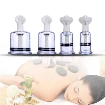 Пластиковый набор вакуумных банок Профессиональный медицинский китайский вакуумный баночный массажер для тела Терапевтические банки Вакуумные банки для похудения