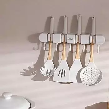 Пластиковый настенный держатель для швабры, самоклеящаяся вешалка для метлы, полка, держатель для метлы и швабры для дома White-style B