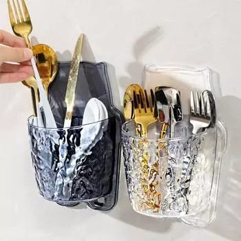 Пластиковый настенный ящик для хранения, прозрачный/серый держатель для слива зубной пасты и зубной щетки для дома