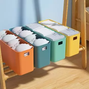 Пластиковый настольный ящик для хранения с крышкой, многофункциональный прямоугольный контейнер для косметики и мелочей, для ванной комнаты, для сбора кухонных принадлежностей синий