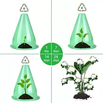 Пластиковый небольшой защитник растений увеличивает выживаемость рассады, прозрачный колпак, колпак для растений, защищающий от животных