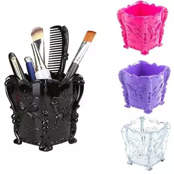 Пластиковый органайзер для кистей для макияжа с узором «бабочка», держатель для ручек, креативный стаканчик для карандашей, ежедневный мусор красный