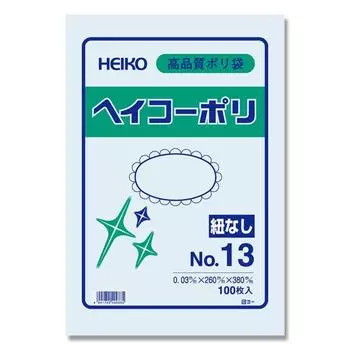 Пластиковый пакет Shimojima Heiko Heiko Poly 13, толщина 13, без веревки, 100 шт. 006611301 Ширина 260, высота 380 мм, нет. 0,03мм