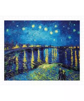Пластиковый пазл Pintoo из 500 деталей Gogh Starry Night on the Rhone, сложный для взрослых, без деталей, вставьте их на место [Van River] (31X38см) [H1760]