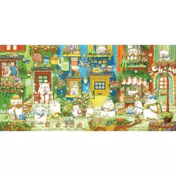 Пластиковый пазл Pintoo из 800 деталей, сложный, без щелчков, устанавливается на место [Chip_Colorful Street] (31X59см) Взрослые, шт., [H3114]