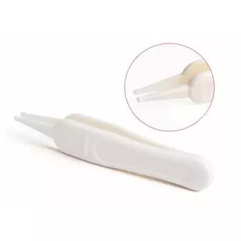 Пластиковый пинцет для пупка, пинцет для ушей и носа, безопасные щипцы для чистки младенцев, зажим для козявок белый