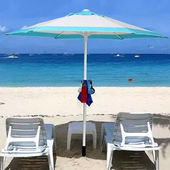 Пластиковый пляжный крючок для зонтика, вешалка для кемпинга на открытом воздухе, застежка с 4 зубцами, крючок для полотенец, сумок, вешалки для шляп белый