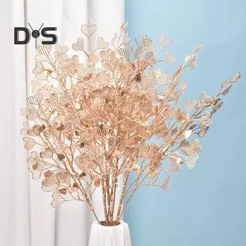 Пластиковый поддельный завод, полый, практический, полный жизненной силы, имитирующий завод золотистый