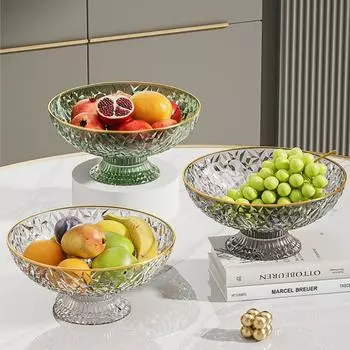 Пластиковый поднос для фруктов с кристаллическим дизайном, в который можно сливать воду, чтобы положить закуски, хлеб, подходящий для размещения в гостиных, офисах, отелях