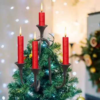 Пластиковый подсвечник Yousheng Candelabra Tree Topper, украшение на рождественскую елку, подставка для свечей на рождественскую свадьбу, домашний дисплей для вечеринки чёрный