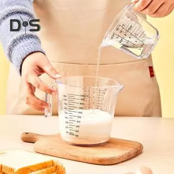 Пластиковый практичный пищевой мерный стаканчик, точная мерная банка с прозрачной шкалой 300ML