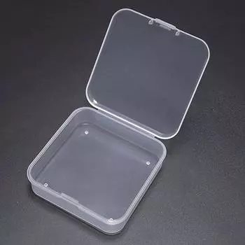 Пластиковый прозрачный ящик для хранения квадратных мелких предметов, упаковочные коробки, ювелирные изделия 2PCS