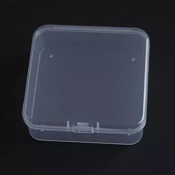 Пластиковый прозрачный ящик для хранения, квадратный чехол для мелких предметов, упаковочные коробки, контейнер для ювелирных изделий, бусин, органайзер для мелочей 2PCS