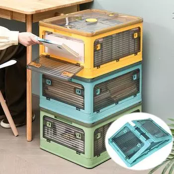 Пластиковый прозрачный ящик для хранения, пятидверный ящик для хранения книг, складной для хранения книг, студенческая одежда зелёный