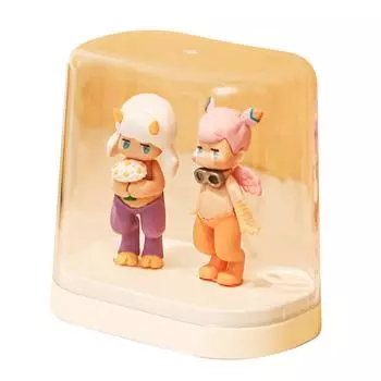 Пластиковый прозрачный штабелируемый прозрачный бокс для демонстрации фигурок для хранения мини-кукол и игрушек белый