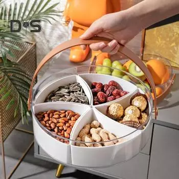 Пластиковый ящик для хранения, большая емкость, несколько отделений, прозрачный креативный органайзер для конфет и закусок