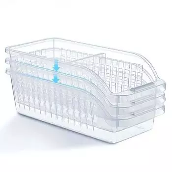 Пластиковый ящик для хранения холодильника Прозрачный органайзер для холодильника кухонный портативный прозрачный