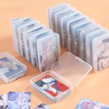 Пластиковый ящик для хранения карт, пылезащитный с крышкой, мини-коробка, прямоугольный, практичный, для сортировки карт и монет 3PCS