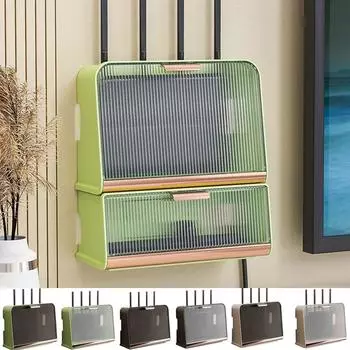 Пластиковый ящик для хранения маршрутизатора Wi-Fi, без перфорации, большой емкости, настенный ящик для хранения штепсельной вилки, пылезащитный L