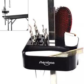 Пластиковый ящик для хранения Принадлежности для собак и кошек На кронштейне Инструменты для ухода за домашними животными Ножницы для стрижки домашних животных Зажимы Настольные ножницы Коробки для расчесок для собак Инструмент для грумера Black