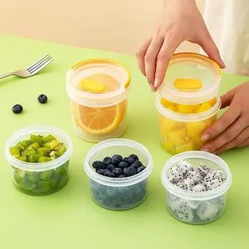 Пластиковый ящик для хранения продуктов, круглый герметичный горшок, многоразовый пищевой контейнер для овощей