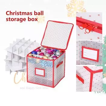 Пластиковый ящик для хранения рождественских украшений — вмещает до 64 рождественских шаров One Size