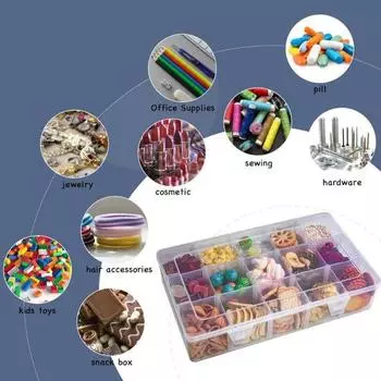 Пластиковый ящик для хранения с регулируемыми отсеками, большой емкости, пищевой, без BPA, прозрачный