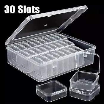 Пластиковый ящик для хранения Сделай сам Алмазная вышивка Бусины Шармы Ювелирные аксессуары Органайзер Коробка Прозрачный Прямоугольный Органайзер для бусин
