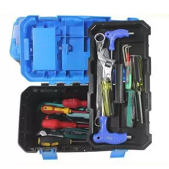 ? Пластиковый ящик для инструментов Ящик для инструментов Противоударный жесткий футляр с замком для ремонта автомобиля Хранение Ca StyleA