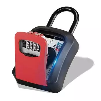 Пластиковый ящик для ключей, переносной кодовый сейф, настенный ящик для хранения ключей, сбрасываемый кодовый сейф, защитный ящик для дома красный