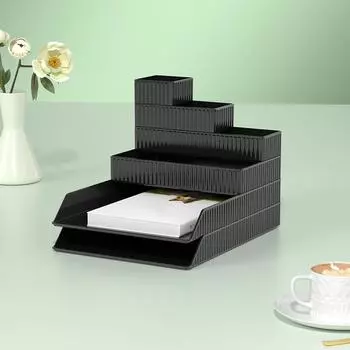 Пластиковый ящик-органайзер для хранения кистей для макияжа, коробка для настольной косметики