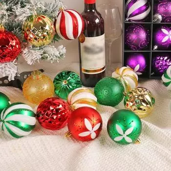 Пластиковый расписной шар, украшение на елку, новогоднее подвесное украшение, рождественские шары, подвесные подарочные коробки, поделки своими руками 1.5cm красный