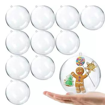 Пластиковый рождественский шар-украшение своими руками, пластиковый наполняемый шар, безделушка, акриловый набор для поделок, подарочная коробка 20PCS 5cm
